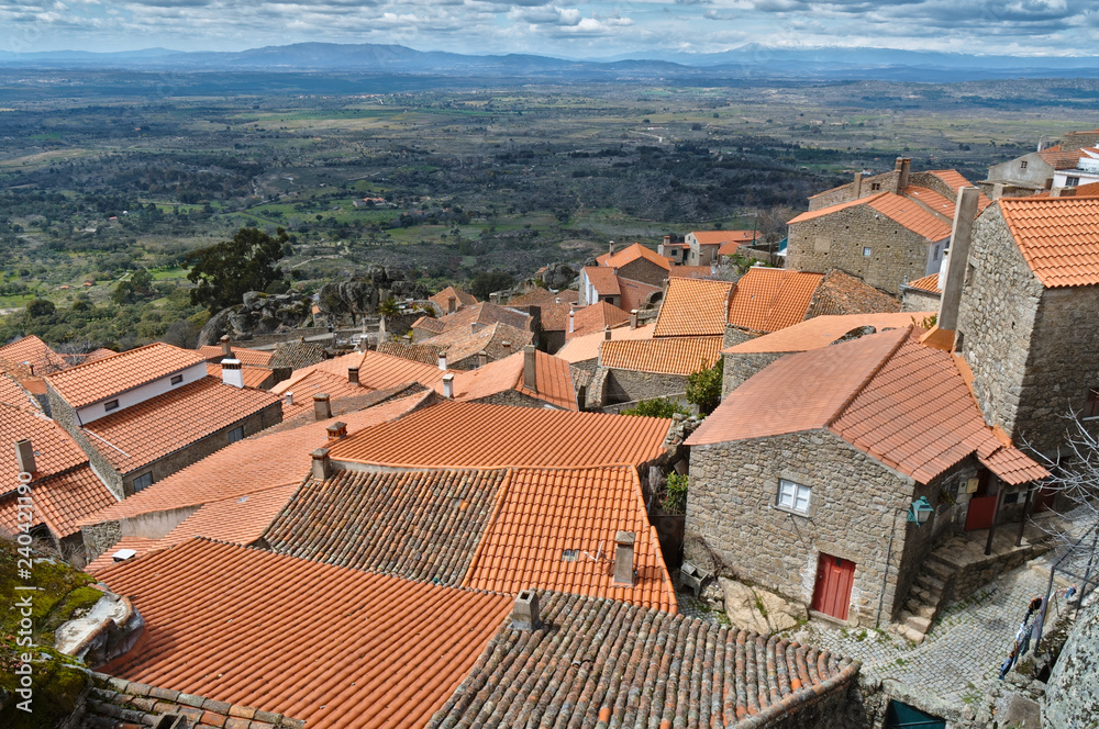 Monsanto village rooftops scene. Castelo Branco, Portugal