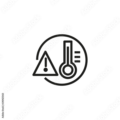 Dangerous temperature line icon. Temperature limit, risk, attention. Weather concept. Vector illustration can be used for topics like warning sign, meteorology, manual instructions