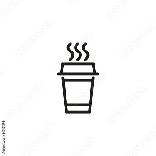 Fresh coffee pot line icon. Takeout coffee, cafe, hot drink. Coffee concept. Vector illustration can be used for topics like drinks, menu, break