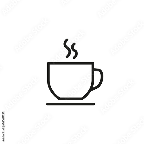 Hot coffee cup line icon. Tea, hot chocolate, cafe. Coffee concept. Vector illustration can be used for topics like drinks, menu, breakfast