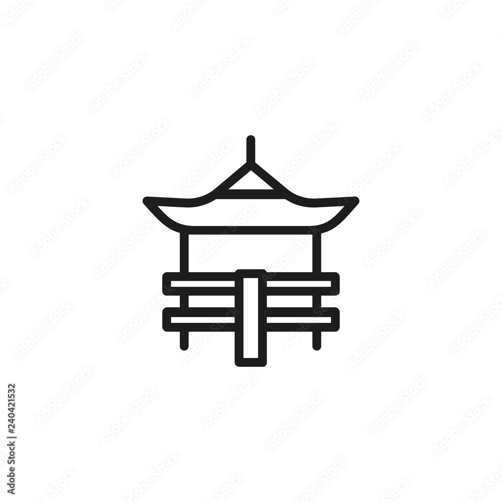 hanoi-line-icon-traditional-vietnamese-building-landmarks-concept