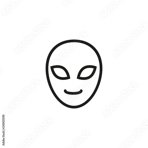 Smiley alien line icon. Creature, head, monster. Space concept. Can be used for topics like science, discover, paranormal events