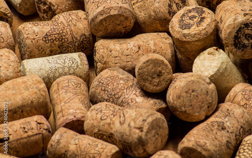 Wine corks background close-up