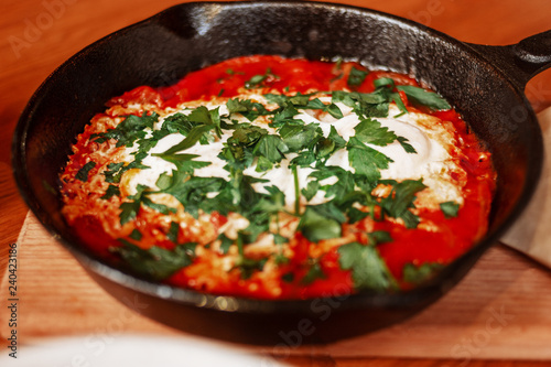 Принти на полотні Shakshuka Served in a Frying Pan