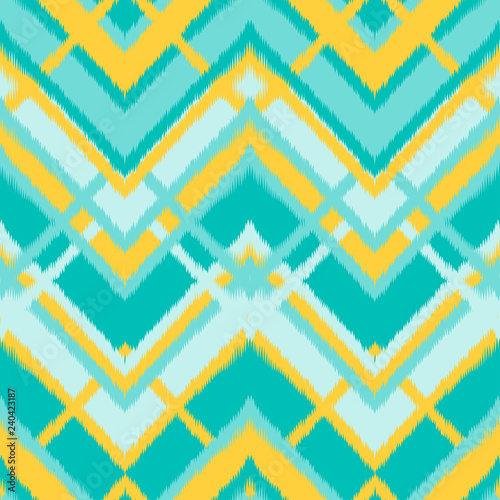 Abstract Ikat and boho style handcraft fabric pattern. Traditional Ethnic design for clothing and textile background, carpet or wallpaper