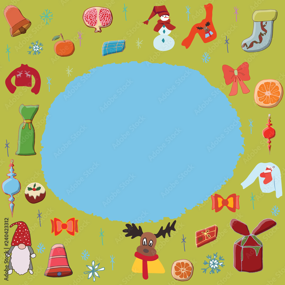 Obraz premium Festive illustration. Design template card. 