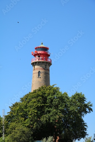 Viewing platform of New lighthouse at Cape Arkona on Island Rügen, Germany. Baltic Sea