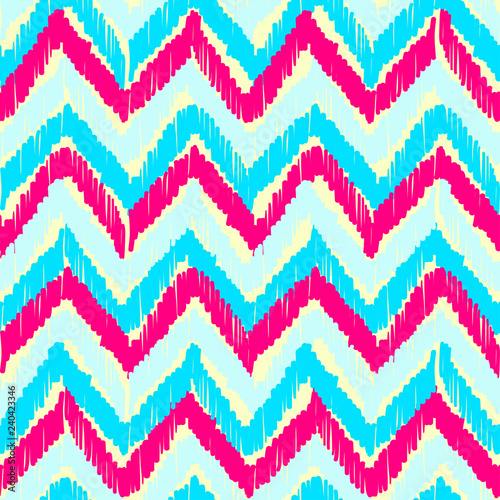Abstract Ikat and boho style handcraft fabric pattern. Traditional Ethnic design for clothing and textile background, carpet or wallpaper