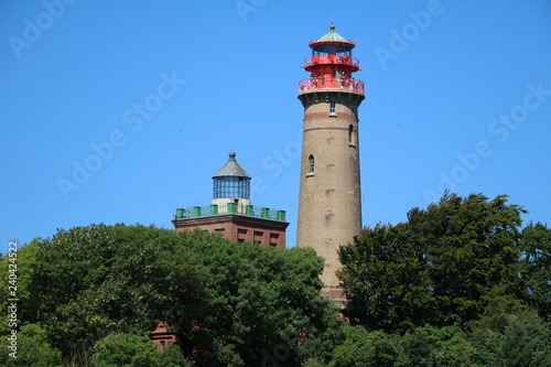 Schinkelturm and New lighthouse at Cape Arkona on Island Rügen, Germany. Baltic Sea
