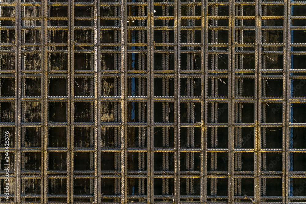 Reinforcing cage with joining longitudinal and transverse reinforcement. Spatial steel framework for the construction of reinforced concrete monolithic structures. Reinforcing cage with joining longitudinal and transverse reinforcement. Spatial steel framework for the construction of reinforced concrete monolithic structures.