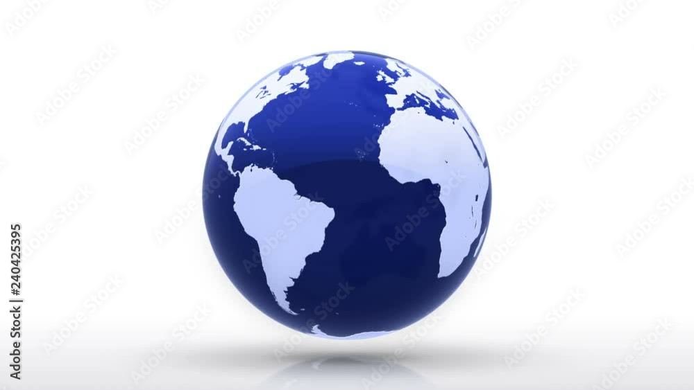 blue globe on white background