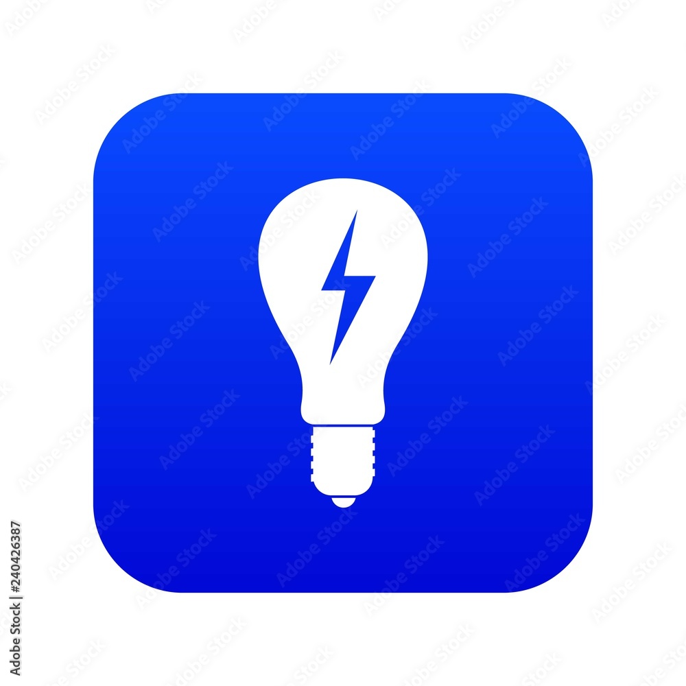 Light bulb with lightning inside icon digital blue for any design isolated on white vector illustration