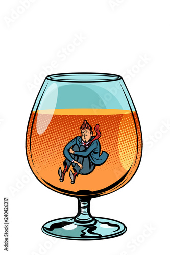 drunkard in brandy glass