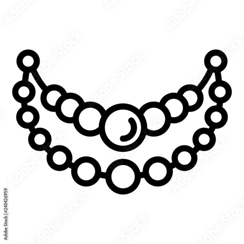 Pearl necklace icon. Outline pearl necklace vector icon for web design isolated on white background
