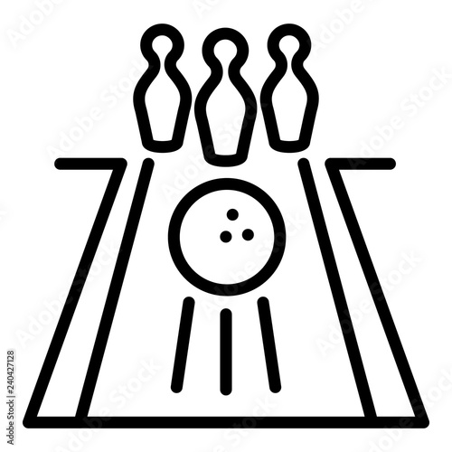 Bowling track icon. Outline bowling track vector icon for web design isolated on white background