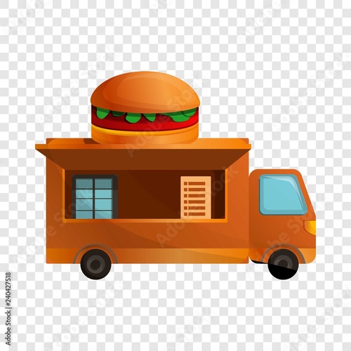 Burger truck icon. Cartoon of burger truck vector icon for web design for web design