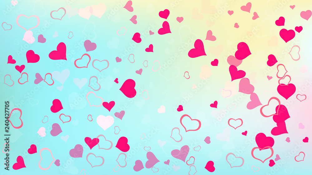 The idea of wallpaper design, textiles, packaging, printing, holiday invitation for wedding. Spring background. Red hearts of confetti crumbled. Red on Gradient fond Vector. The idea of wallpaper design, textiles, packaging, printing, holiday invitation for wedding. Spring background. Red hearts of confetti crumbled. Red on Gradient fond Vector.