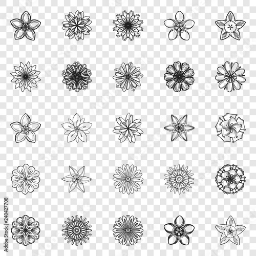 New flower icon set. Simple set of new flower vector icons for web design
