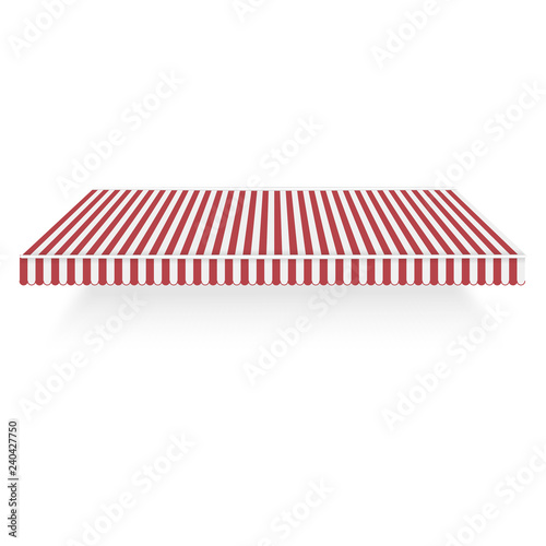 Red white overhang icon. Realistic illustration of red white overhang vector icon for web design isolated on white background