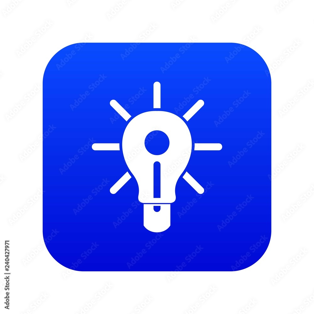 Glowing light bulb icon digital blue for any design isolated on white vector illustration