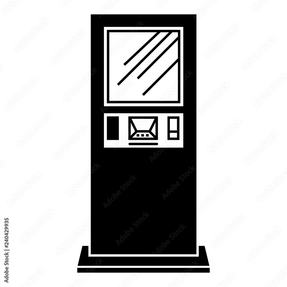 ATM machine icon. Simple illustration of ATM machine vector icon for web design isolated on white background ATM machine icon. Simple illustration of ATM machine vector icon for web design isolated on white background