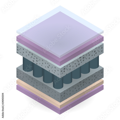 Mattress layer icon. Isometric of mattress layer vector icon for web design isolated on white background