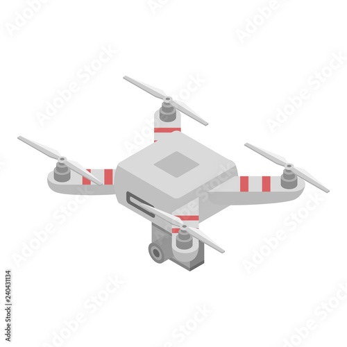 Videography drone icon. Isometric of videography drone vector icon for web design isolated on white background