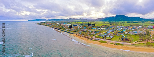 Kapaa Kauai Hawaii City Landscape Beach Valley Mountain Ridge