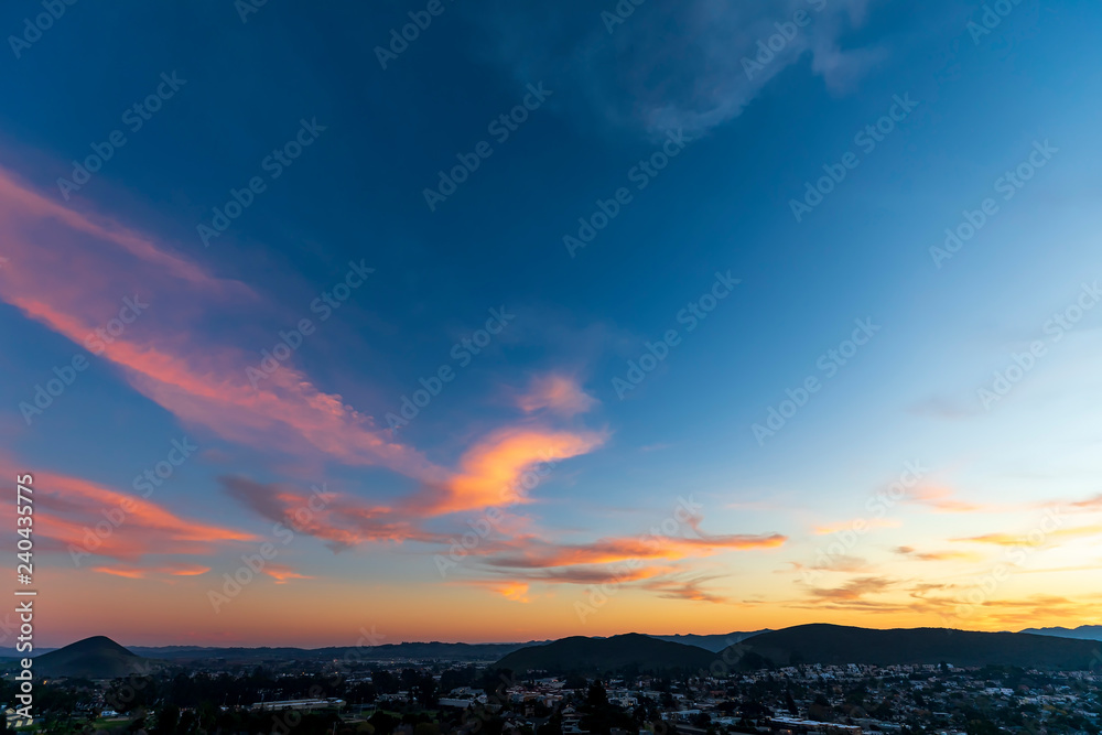 Pink Clouds at Sunset above Horizon Pink Clouds at Sunset above Horizon