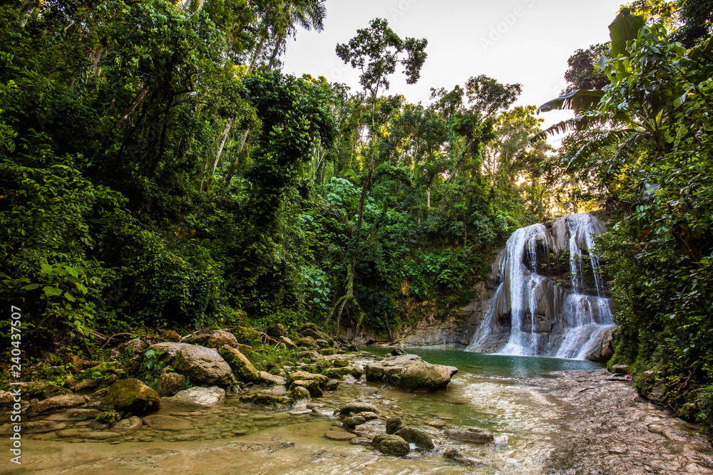Obraz premium Beautiful Gozalandia Waterfall in San Sebastian Puerto Rico