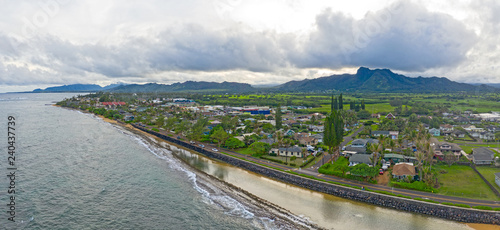 Kapaa Kauai Hawaii Aerial Drone View photo
