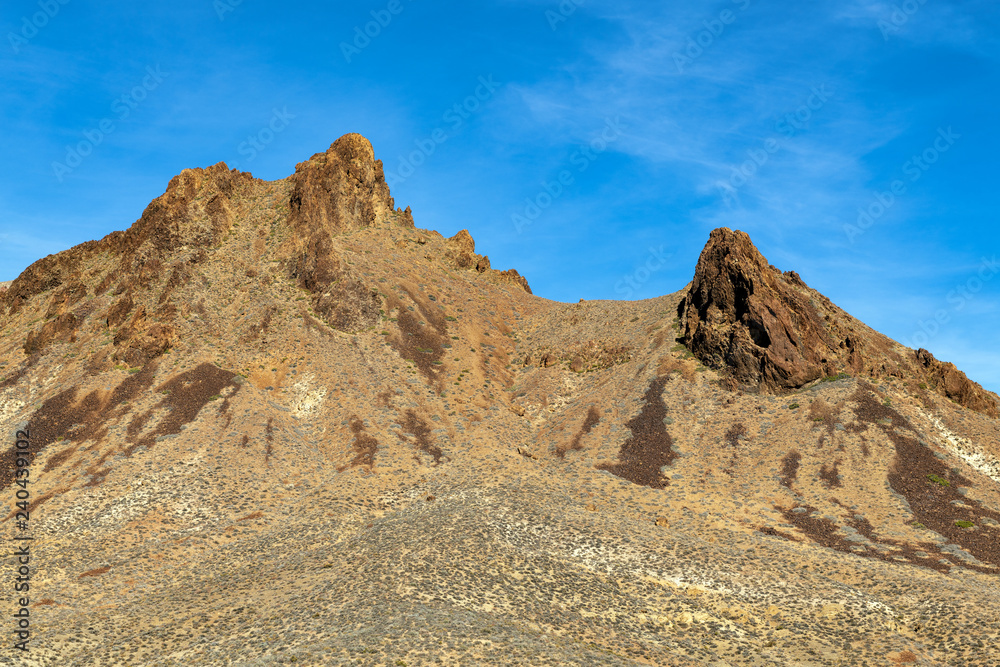 Jagged hills along eastern Titus Canyon Road in Death Valley National Park, California, USA