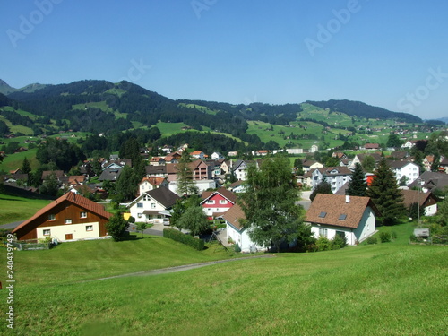 View of the village Nesslau - Canton of St. Gallen, Switzerland photo