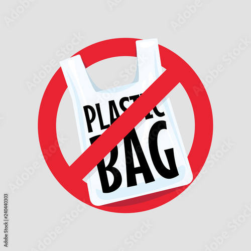 No Plastic Bag Concept.