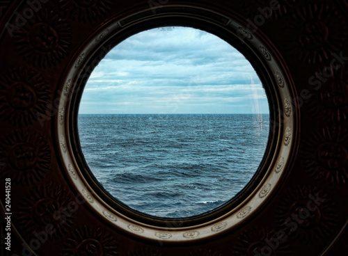 View from Porthole on Cruise Ship