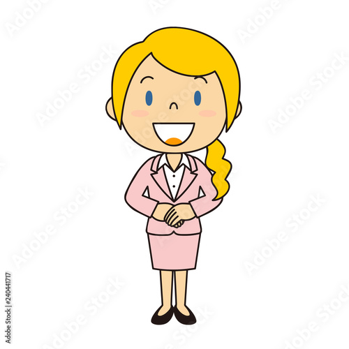 スーツの外国人女性 立ち姿