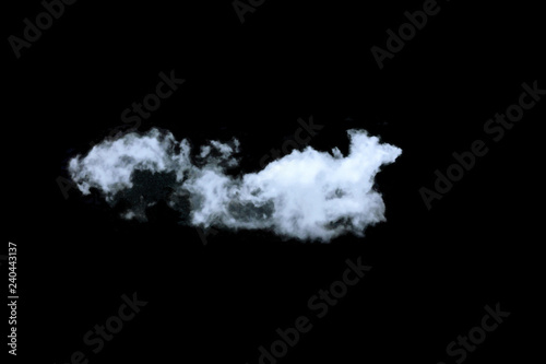 White cloud look like wolf isolated on black background with clipping path
