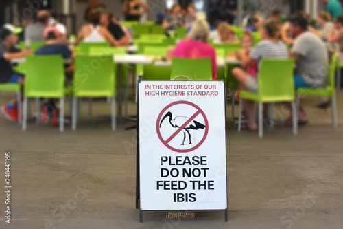 Please Do Not Feed the Ibis Sign photo