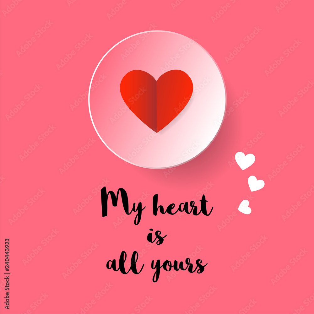 Sweet valentine's day quotes layout design, sweet romantic worlds with heart, lettering vector.
