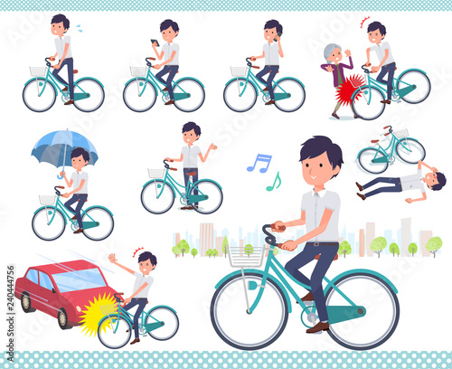 flat type White short sleeved men_city cycle