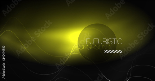 Neon lines wave background. Abstract composition
