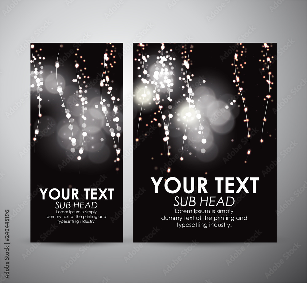 Abstract bokeh effect background on brochure business design template or roll up. Vector illustration.