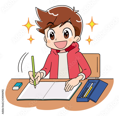 男の子　勉強