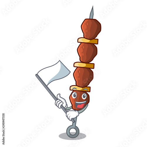 With flag shish chicken isolated on in mascot