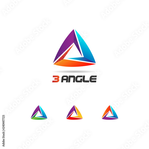 Abstract Colorful Looping Triangle Logo Sign Symbol Icon