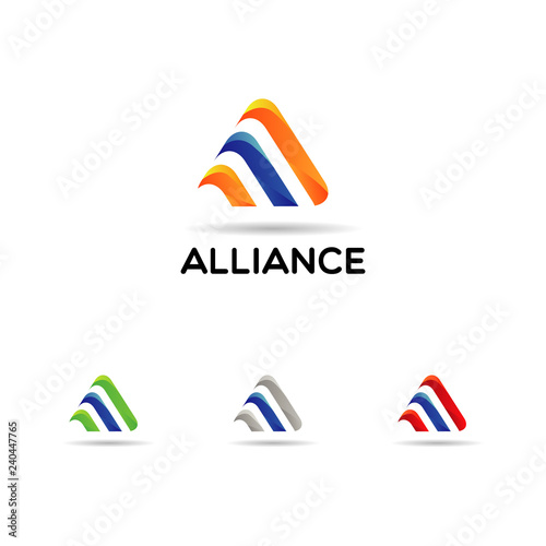 Abstract Colorful Triangle Logo Sign Symbol Icon