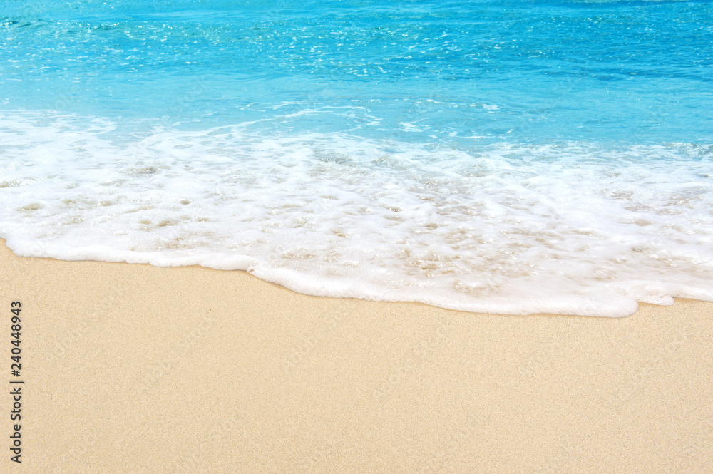 beautiful sandy beach and soft blue ocean wave beautiful sandy beach and soft blue ocean wave