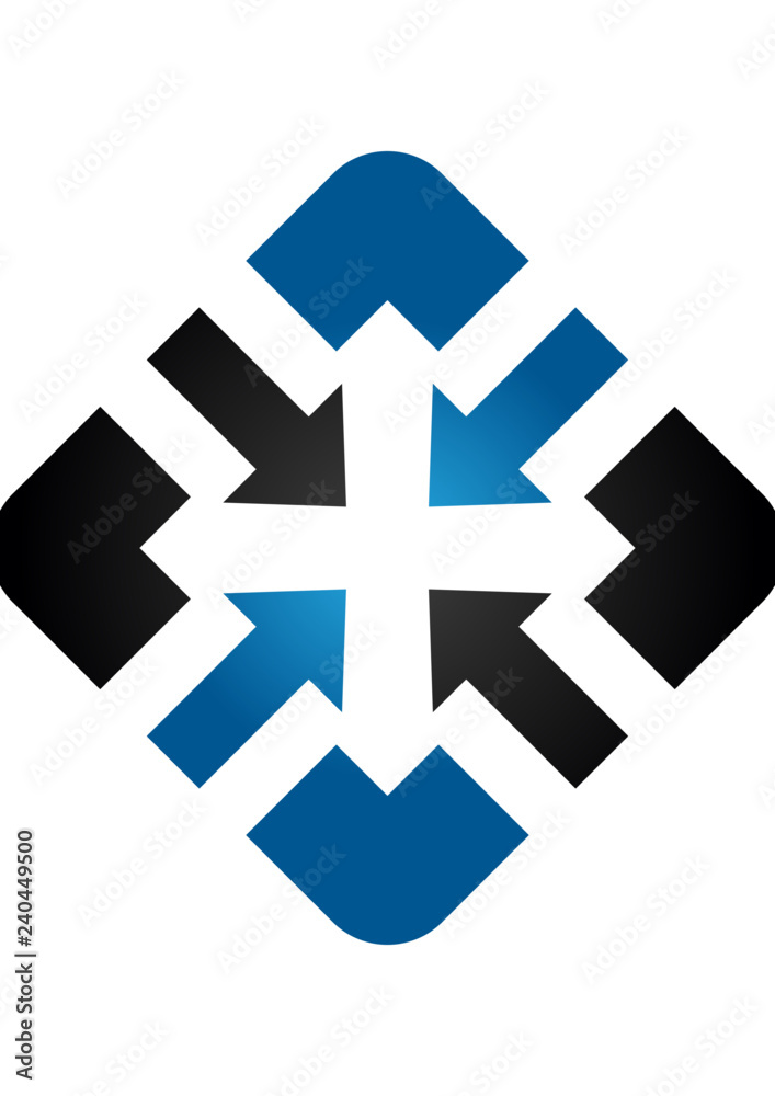 Obraz premium Abstract tech arrow systems access logo icon