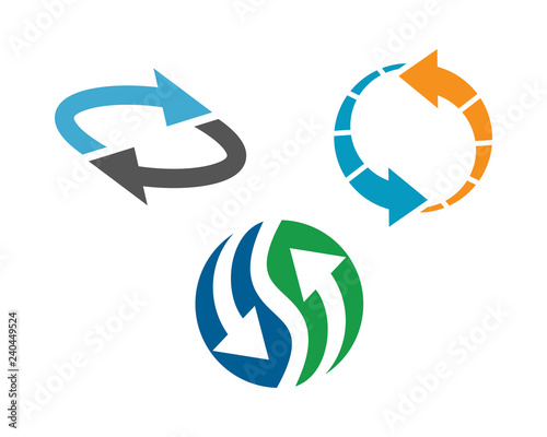 Spinning arrows set collection logo