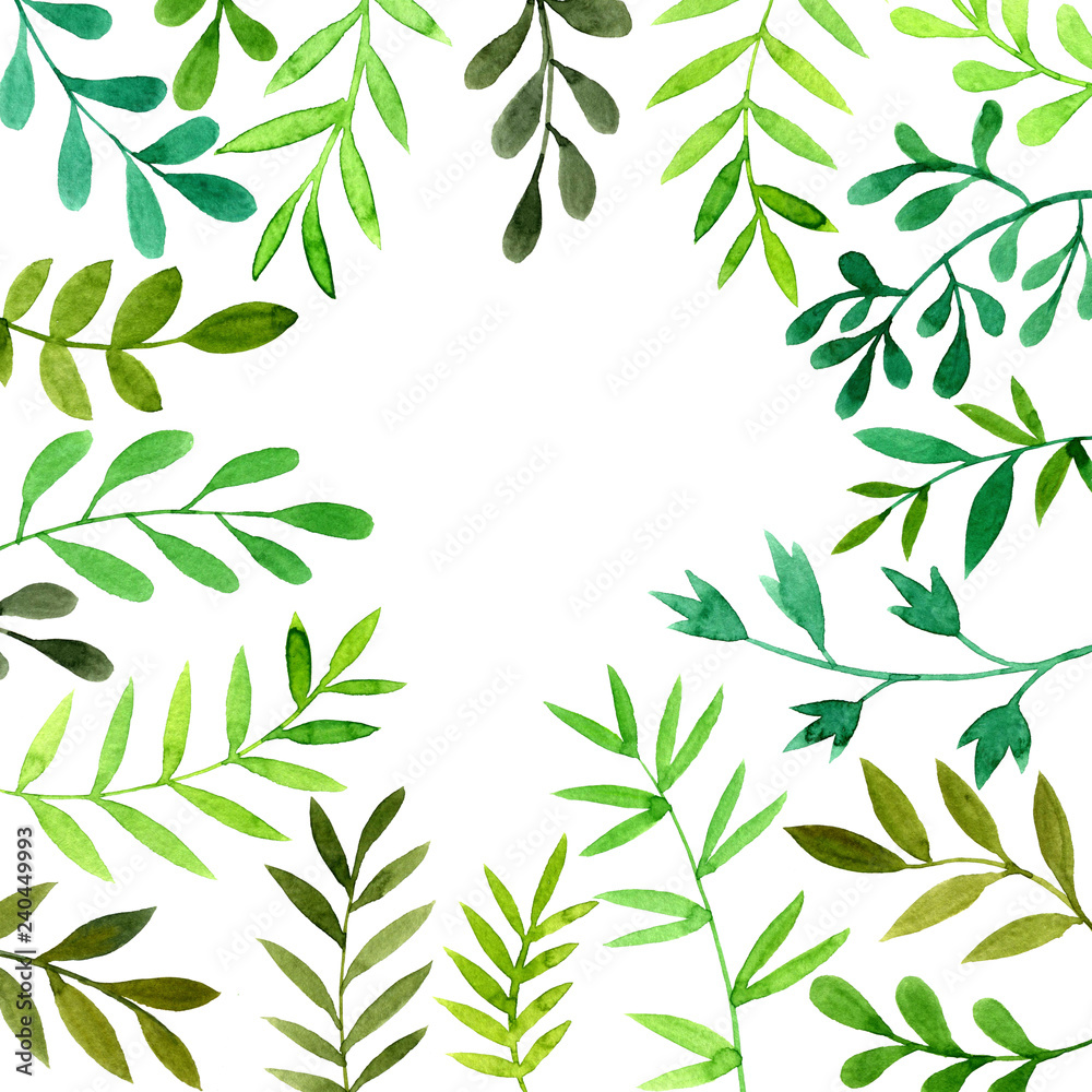 background with watercolor fern leaves background with watercolor fern leaves